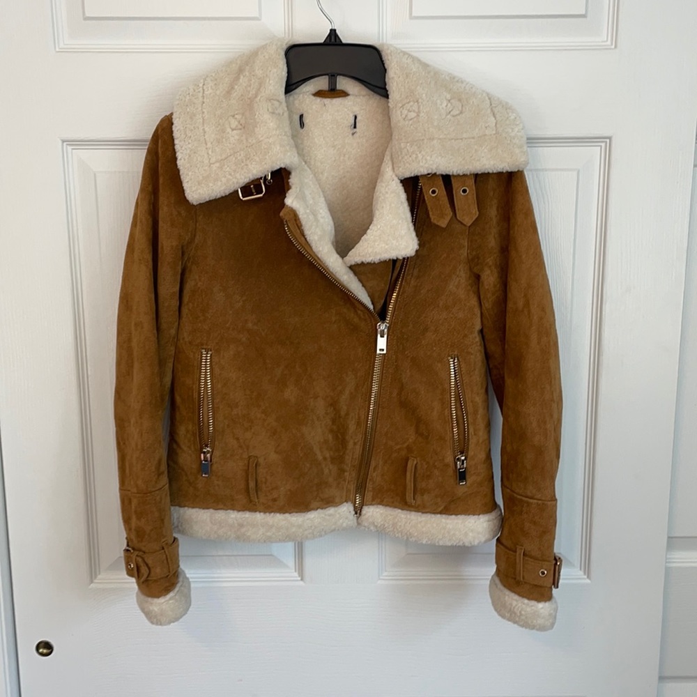 Zahra Sherpa Moto Biker Jacket